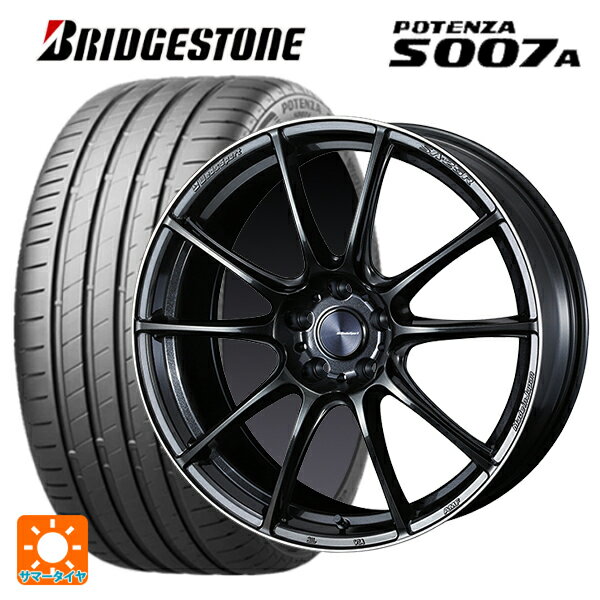 225/40R19 93Y XL ブリヂストン ポテンザ S007A 正規品 ウェッズ ウェッズスポーツ SA25R METAL BLACK/F 19-8J 国産車用 サマータイヤホイール4本セット