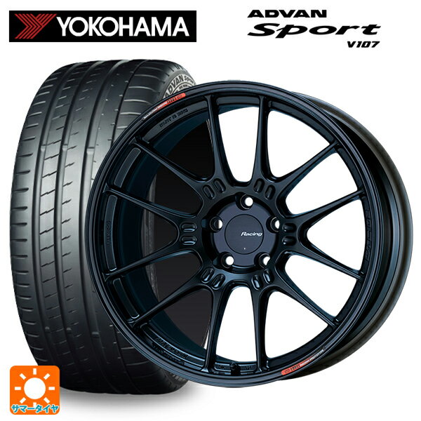 トヨタ GRカローラ(4BA-GZEA14H)用 255/35R18 94Y XL ヨコハマ アドバンスポーツ V107 正規品 エンケイ レーシング GTC02 マットブラック 新品サマータイヤホイール 4本セット