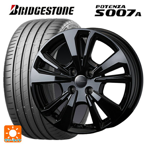 フィアット 500e(FA1系)用 205/45R17 88Y XL ブリヂストン ポテンザ S007A 正規品 ティーエーエス スマートライン 365 ブラック 新品サマータイヤホイール 4本セット