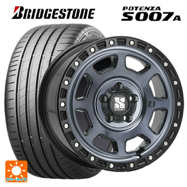 215/45R17 91Y XL ブリヂストン ポテンザ S007A 正規品 エムエルジェイ エクストリームJ XJ07 Gloss Blk. M. Indigo 17-8J 国産車用 サマータイヤホイール4本セット