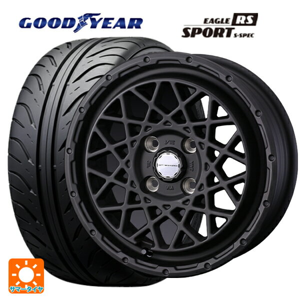 【6/22 20時〜 全品P5倍＆クーポン】165/55R14 72V グッドイヤー イーグル RS スポーツ S-スペック ウェッズ マッドヴァンス 09 FULL MAT BLACK 14-4.5J 国産車用 サマータイヤホイール4本セット