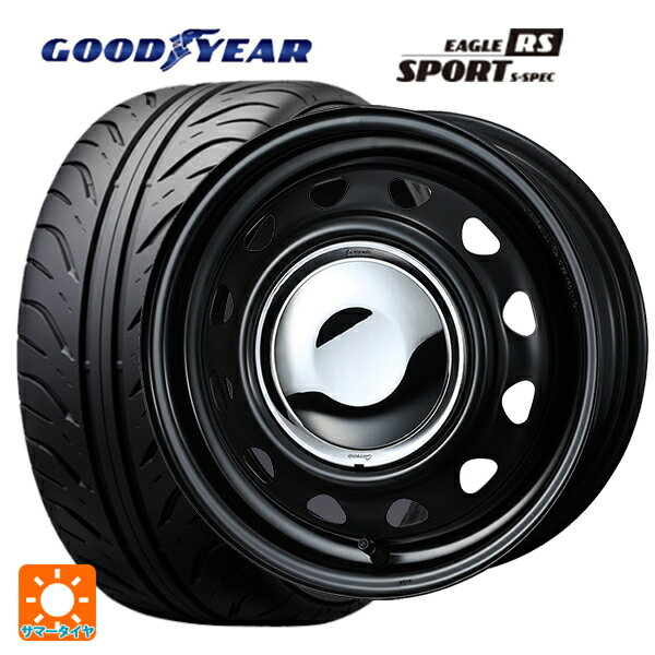 【6/15〜16限定 全品P5倍＆クーポン】165/55R14 72V グッドイヤー イーグル RS スポーツ S-スペック ウェッズ ネオキャロ スチールホイール セミマットブラック/クロームキャップ 14-4.5J 国産車用 サマータイヤホイール4本セット