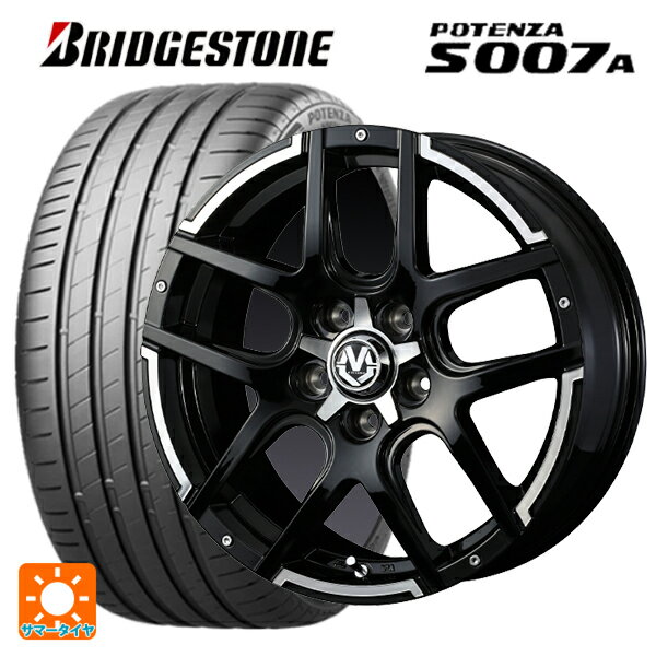 【6/11 1:59迄 全品ポイント5倍】215/50R17 91W ブリヂストン ポテンザ S007A 正規品 ウェッズ マッドヴァンス04 ブラックポリッシュ 17-7J 国産車用 サマータイヤホイール4本セット