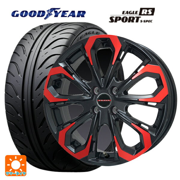 225/40R18 88W グッドイヤー イーグル RS スポーツ S-スペック ビックウェイ レイシーン プラバ 5X レッドクリア 18-7J 国産車用 サマータイヤホイール4本セット