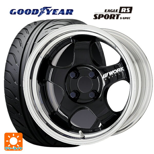 【6/22 20時〜 全品P5倍＆クーポン】195/55R15 84V グッドイヤー イーグル RS スポーツ S-スペック ワーク マイスター エスワン 2P BLK 15-5.5J 国産車用 サマータイヤホイール4本セット