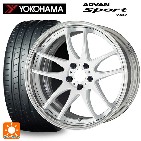 【6/22 20時〜 全品P5倍＆クーポン】トヨタ カローラ スポーツ(210系)用 225/40R18 92Y XL ヨコハマ アドバンスポーツ V107 正規品 ワーク エモーション CR 2P WHT 新品サマータイヤホイール 4本セット