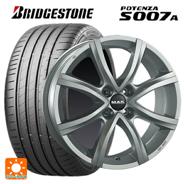 【6/22 20時〜 全品P5倍＆クーポン】アウディ S3(GYD)用 225/40R18 92Y XL ブリヂストン ポテンザ S007A 正規品 阿部商会 マック マイン Mチタン 新品サマータイヤホイール 4本セット