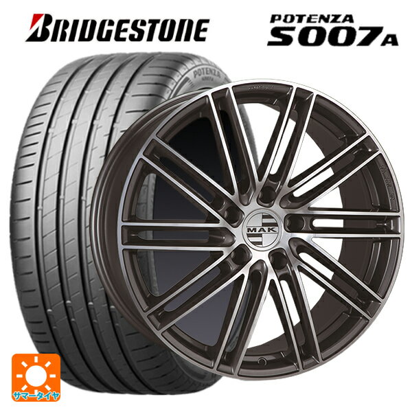 ポルシェ タイカン(J1系)用 [F]:255/40R20 101W XL [R]:295/35R20 105Y XL ブリヂストン ポテンザ S007A 正規品 阿部商会 マック ライプツィヒ ガンメタリックミラー 新品サマータイヤホイール 4本セット