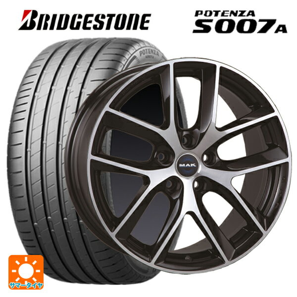 【6/4 20時〜 最大3万円OFFクーポン】225/45R18 95Y XL ブリヂストン ポテンザ S007A 正規品 阿部商会 マック ボルテージ ブラックミラー 18-8.5J 国産車用 サマータイヤホイール4本セット