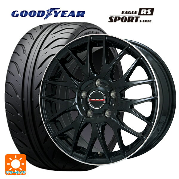 【6/11 1:59迄 全品ポイント5倍】195/55R15 84V グッドイヤー イーグル RS スポーツ S-スペック ビックウェイ レイシーン プラバ 9M Jr2 GBK/リムP 15-6J 国産車用 サマータイヤホイール4本セット
