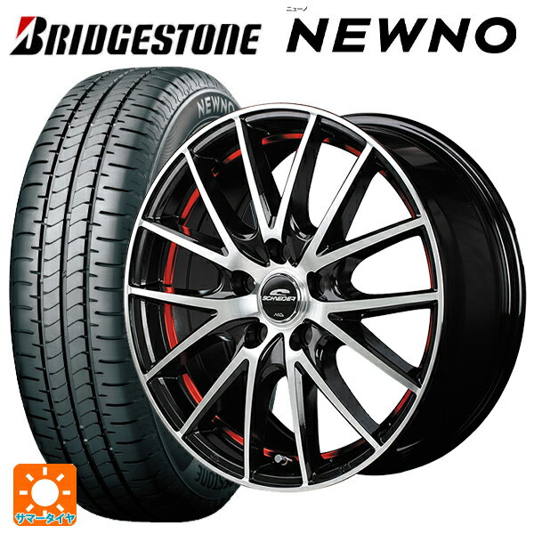トヨタ プリウス(50系)用 215/45R17 91W XL ブリヂストン ニューノ 正規品 # エムアイディー MIDホイール RX27 ブラックメタリックポリッシュ＋アンダーカットレッドクリアー 新品サマータイヤホイール 4本セット