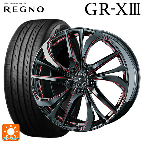 225/40R19 93W XL ブリヂストン レグノ GR-X3 正規品 # ウェッズ レオニス TE BK/SC(RED) 19-8J 国産車用 サマータイヤホイール4本セット