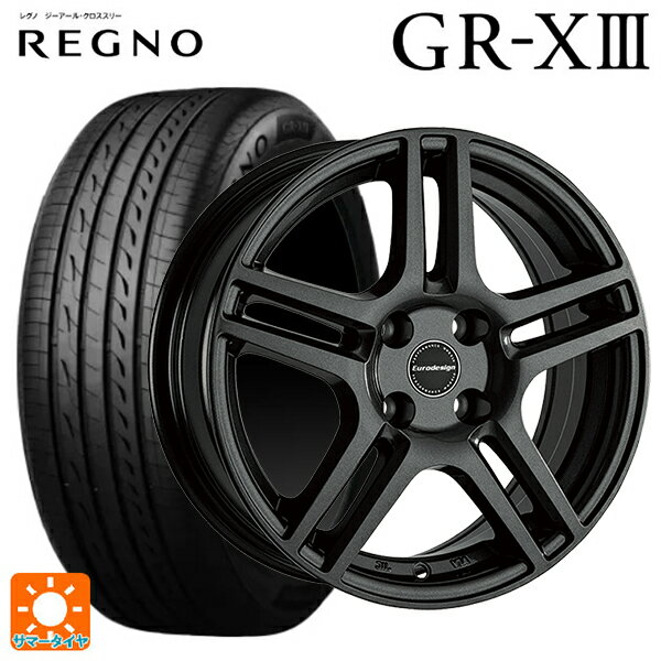 プジョー 2008(ABA-94H系)用 195/65R15 91H ブリヂストン レグノ GR-X3 正規品 # 阿部商会 ユーロデザイン アイガー ガンメタリック 新品サマータイヤホイール 4本セット
