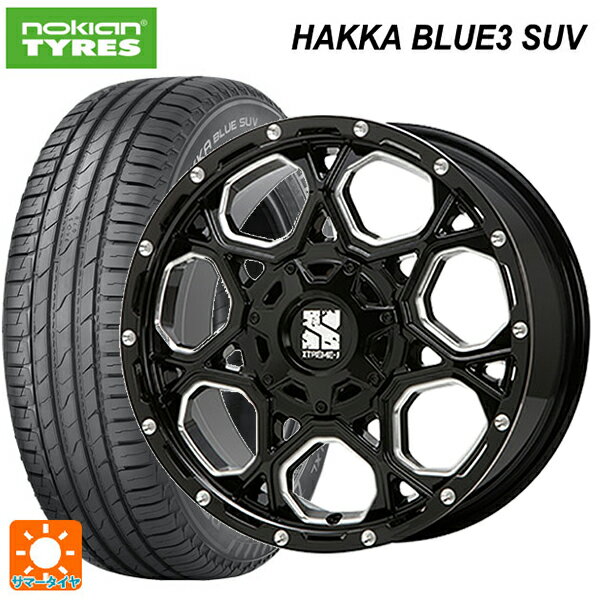 ホンダ ZR-V(RZ4)用 225/60R17 103V XL ノキアン ハッカ ブルー3 SUV エムエルジェイ エクストリームJ XJ06 Gloss Black Milled 新品サマータイヤホイール 4本セット