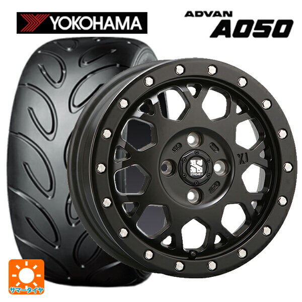 【6/22 20時〜 全品P5倍＆クーポン】165/55R14 72V ヨコハマ アドバン A050 コンパウンド G/S 正規品 エムエルジェイ エクストリームJ XJ04 Satin Black 14-4.5J 国産車用 サマータイヤホイール4本セット