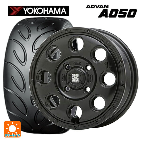 【6/22 20時〜 全品P5倍＆クーポン】165/55R14 72V ヨコハマ アドバン A050 コンパウンド M 正規品 エムエルジェイ エクストリームJ KK03 Satin Black 14-4.5J 国産車用 サマータイヤホイール4本セット