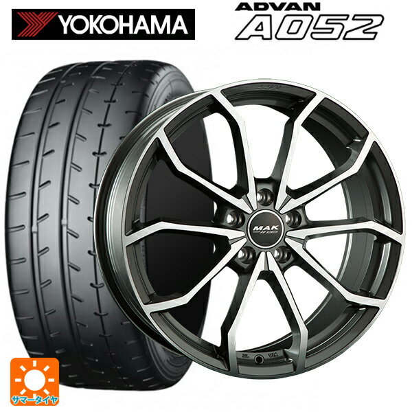 【6/22 20時〜 全品P5倍＆クーポン】アウディ SQ2(GAD系)用 235/45R18 98Y XL ヨコハマ アドバン A052 正規品 阿部商会 マック レーベFF ガンメタリックミラー 新品サマータイヤホイール 4本セット