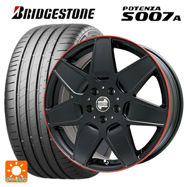 【6/15〜16限定 全品P5倍＆クーポン】ミニ ミニクロスオーバー(F60)用 225/55R17 101Y XL ブリヂストン ポテンザ S007A 正規品 ケレナーズ エムセブン マットブラック/リムレッドライン 新品サマータイヤホイール 4本セット