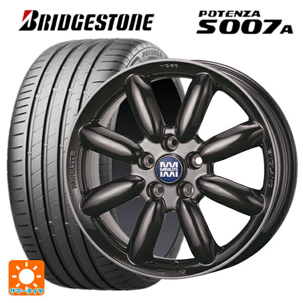【6/15〜16限定 全品P5倍＆クーポン】ミニ ミニクロスオーバー(F60)用 225/55R17 101Y XL ブリヂストン ポテンザ S007A 正規品 ティーエーエス ミニライト MC50 ハイパーブラック 新品サマータイヤホイール 4本セット