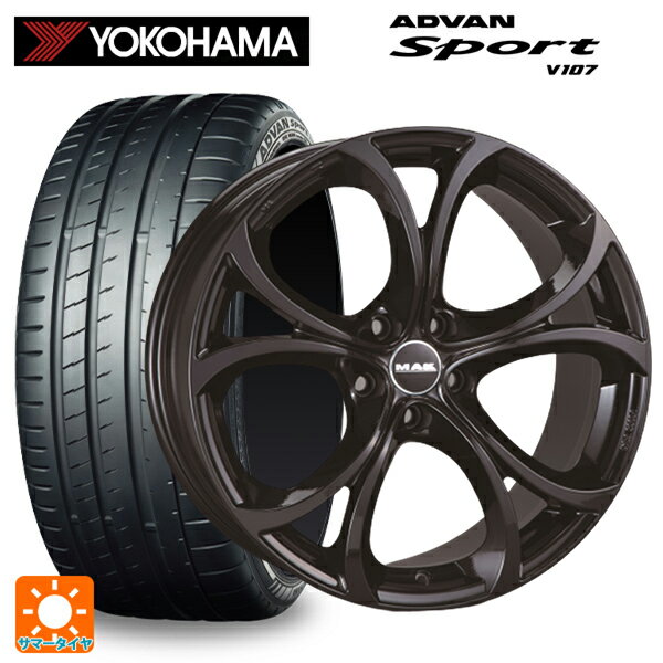 【6/20限定 全品P5倍＆クーポン】アルファロメオ ステルヴィオ(949系)用 235/55R19 105Y XL ヨコハマ アドバンスポーツ V107 正規品 阿部商会 マック ラリオ グロスブラック 新品サマータイヤホイール 4本セット
