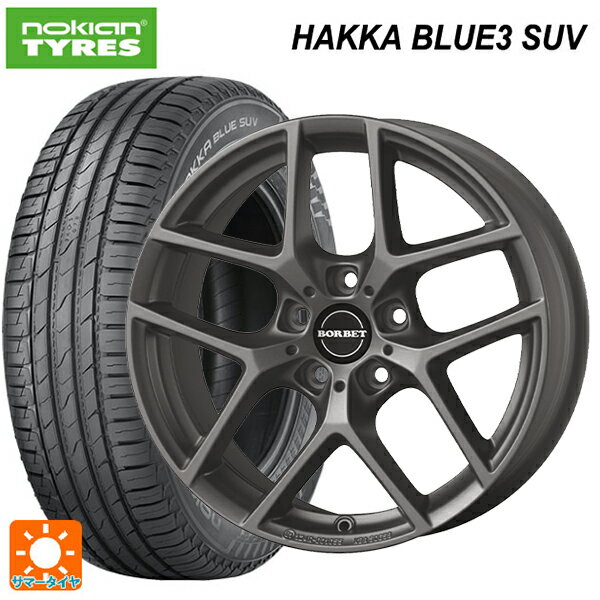 ルノー キャプチャー(HJB系)用 215/60R17 100H XL ノキアン ハッカ ブルー3 SUV ティーエーエス ボルベット タイプ Y チタンマット 新品サマータイヤホイール 4本セット