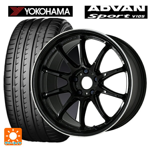 245/40R19 98Y XL ヨコハマ アドバンスポーツ V105 正規品 ワーク エモーション ZR10 BLKLC 19-8.5J 国産車用 サマータイヤホイール4本セット