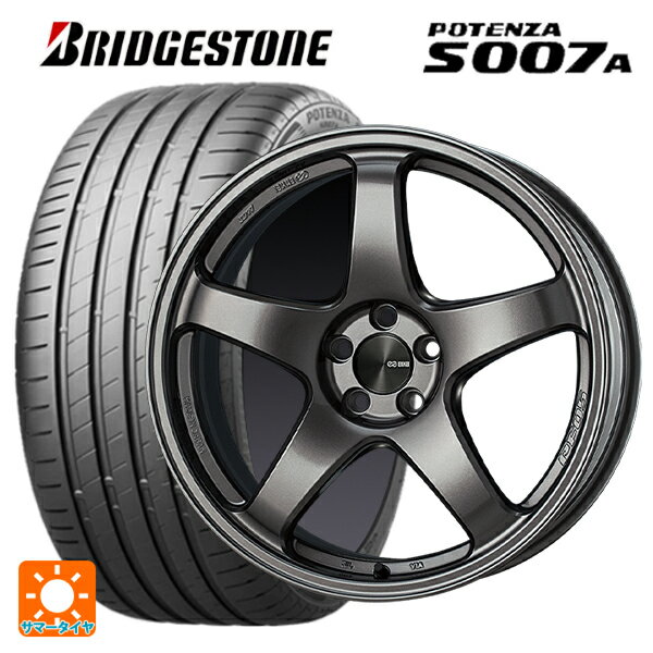 【6/22 20時〜 全品P5倍＆クーポン】215/45R18 93Y XL ブリヂストン ポテンザ S007A 正規品 エンケイ パフォーマンスライン PF05 DS 18-7.5J 国産車用 サマータイヤホイール4本セット