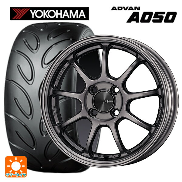 【6/22 20時〜 全品P5倍＆クーポン】195/55R15 85V ヨコハマ アドバン A050A コンパウンド M 正規品 # エンケイ パフォーマンスライン PF09 DS 15-6J 国産車用 サマータイヤホイール4本セット