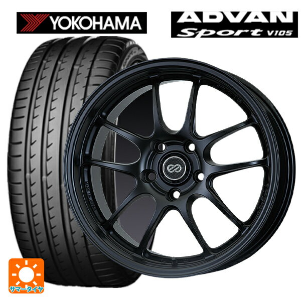 【最大3万円OFFクーポン 5/16 1:59迄】スバル BRZ(ZD8)用 215/40R18 89Y XL ヨコハマ アドバンスポーツ V105 パフォーマンスライン PF01 マットブラック 新品サマータイヤホイール 4本セット