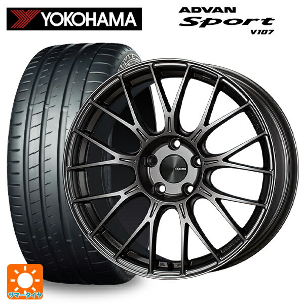 225/35R19 88Y XL ヨコハマ アドバンスポーツ V107 正規品 エンケイ パフォーマンスライン PFM1 ダークシルバー 19-8J 国産車用 サマータイヤホイール4本セット