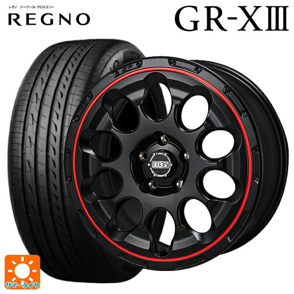 215/45R17 91W XL ブリヂストン レグノ GR-X3 正規品 コウセイ ボトムガルシアクロノ セミグロスブラック レッドリム 17-7J 国産車用 サマータイヤホイール4本セット