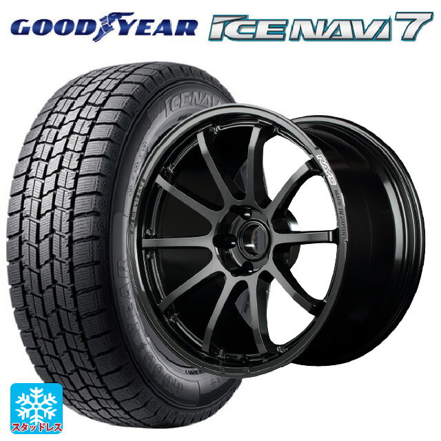 【最大3万円OFFクーポン 5/16 1:59迄】225/45R18 91Q グッドイヤー アイスナビ7(限定) # レイズ グラムライツ 57NR 6NJ 18-7.5J 国産車用 スタッドレスタイヤホイール4本セット