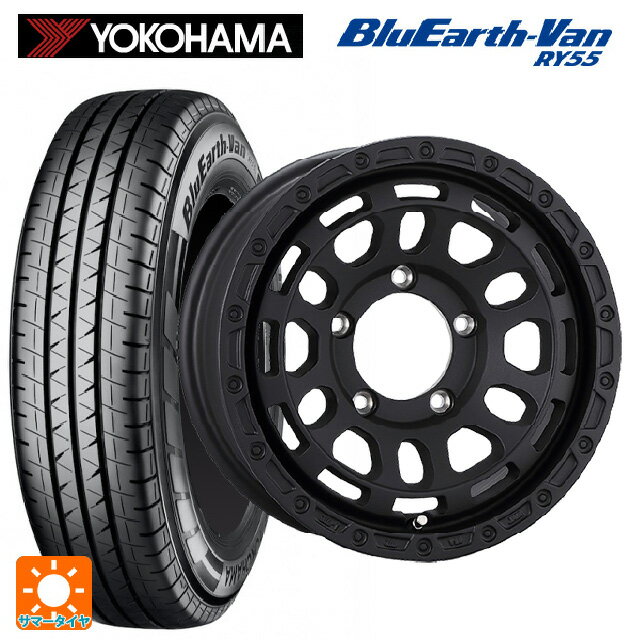 【6/11 1:59迄 全品ポイント5倍】スズキ ジムニーシエラ(74系)用 195/80R15 107/105Q ヨコハマ ブルーアースVan RY55C # 阿部商会 ラ・ストラーダ ディスカバー WB 新品サマータイヤホイール 5本セット