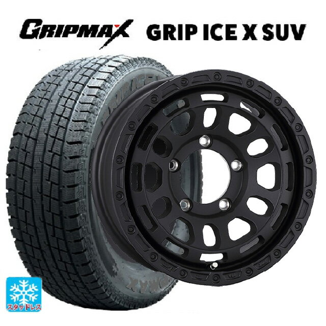 スズキ ジムニーノマド(JC74W)用 195/80R15 107/105N グリップマックス グリップアイスX SUV ブラックレター # 阿部商会 ラ・ストラーダ ディスカバー WB 新品スタッドレスタイヤホイール 4本セット
