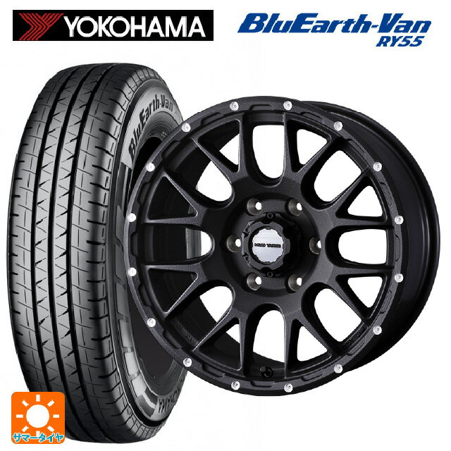【10/17 23:59迄　最大3万円OFFクーポン】195/80R15 107/105Q ヨコハマ ブルーアースVan RY55C ウェッズ マッドヴァンス 08 FLINT BLACK 15-6J 国産車用 サマータイヤホイール4本セット