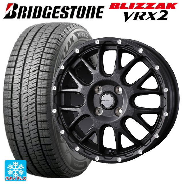 【6/15〜16限定 全品P5倍＆クーポン】185/70R14 88Q ブリヂストン ブリザック VRX2 正規品 ウェッズ マッドヴァンス 08 FLINT BLACK 14-5J 国産車用 スタッドレスタイヤホイール4本セット