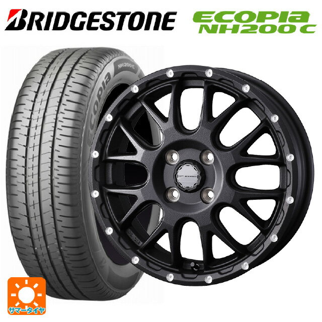【6/22 20時〜 全品P5倍＆クーポン】165/65R14 79S ブリヂストン エコピア NH200C 正規品 ウェッズ マッドヴァンス 08 FLINT BLACK 14-4.5J 国産車用 サマータイヤホイール4本セット