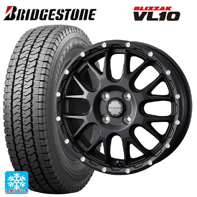 【最大3万円OFFクーポン 5/16 1:59迄】145/80R12 80/78N ブリヂストン ブリザック VL10 # 正規品 ウェッズ マッドヴァンス 08 FLINT BLACK 12-4J 国産車用 スタッドレスタイヤホイール4本セット