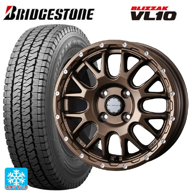 【最大3万円OFFクーポン 5/16 1:59迄】145/80R12 80/78N ブリヂストン ブリザック VL10 # 正規品 ウェッズ マッドヴァンス 08 MAT BRONZE 12-4J 国産車用 スタッドレスタイヤホイール4本セット