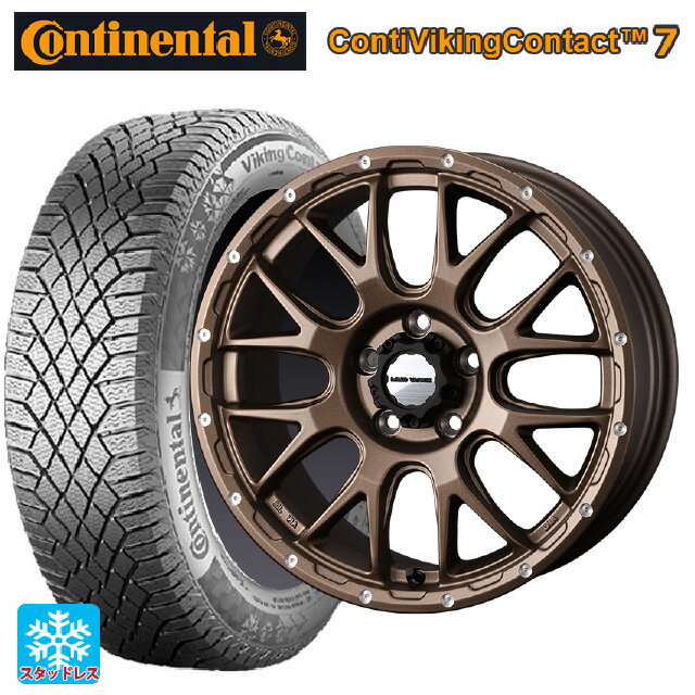 215/55R17 98T XL コンチネンタル コンチバイキングコンタクト7 正規品 ウェッズ マッドヴァンス 08 MAT BRONZE 17-7J 国産車用 スタッドレスタイヤホイール4本セット