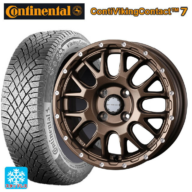 【6/15〜16限定 全品P5倍＆クーポン】155/65R14 75T コンチネンタル コンチバイキングコンタクト7 正規品 ウェッズ マッドヴァンス 08 MAT BRONZE 14-4.5J 国産車用 スタッドレスタイヤホイール4本セット
