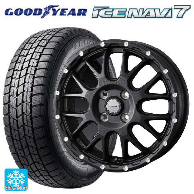 【6/15〜16限定 全品P5倍＆クーポン】185/70R14 88Q グッドイヤー アイスナビ7(数量限定) ウェッズ マッドヴァンス 08 FLINT BLACK 14-5J 国産車用 スタッドレスタイヤホイール4本セット