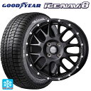 【10/27 10:59迄 全品P5倍&クーポン】175/65R14 82Q グッドイヤー アイスナビ8 # ウェッズ マッドヴァンス 08 FLINT BLACK 14-5J 国産車用 スタッドレスタイヤホイール4本セット