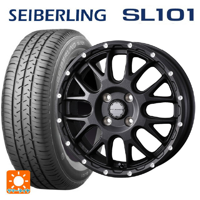 【6/22 20時〜 全品P5倍＆クーポン】165/65R14 79S セイバーリング セイバーリング SL101(ブリヂストン工場生産） ウェッズ マッドヴァンス 08 FLINT BLACK 14-4.5J 国産車用 サマータイヤホイール4本セット