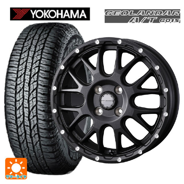 【6/15〜16限定 全品P5倍＆クーポン】155/65R14 75H ヨコハマ ジオランダー A/T G015 ブラックレター 正規品 ウェッズ マッドヴァンス 08 FLINT BLACK 14-4.5J 国産車用 サマータイヤホイール4本セット