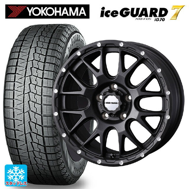 225/45R18 95Q ヨコハマ アイスガード7(IG70) ウェッズ マッドヴァンス 08 FLINT BLACK 18-7.5J 国産車用 スタッドレスタイヤホイール4本セット