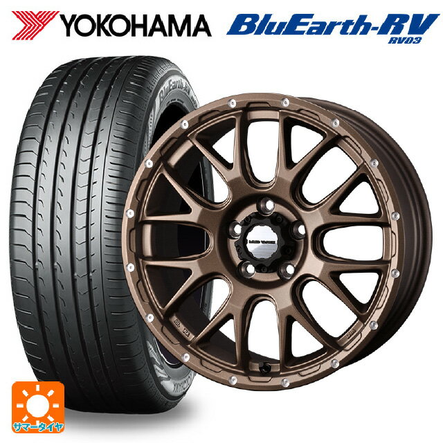 【6/20限定 全品P5倍＆クーポン】205/55R16 91W ヨコハマ ブルーアース RV03 # ウェッズ マッドヴァンス 08 MAT BRONZE 16-7J 国産車用 サマータイヤホイール4本セット