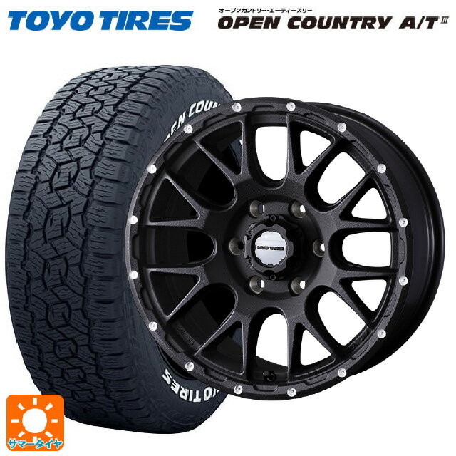 トヨタ ハイエース(200系)用 195/80R15 107/105N トーヨー オープンカントリー AT3 ホワイトレター ウェッズ マッドヴァンス 08 FLINT BLACK 新品サマータイヤホイール 4本セット