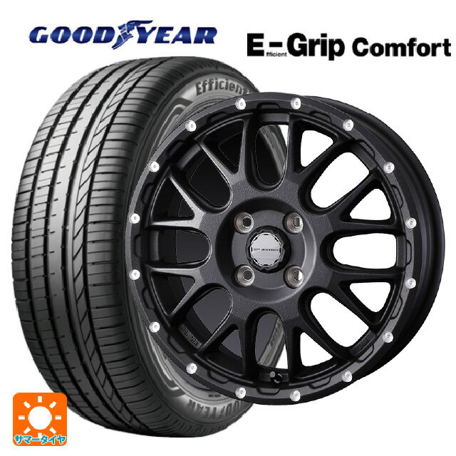 【6/22 20時〜 全品P5倍＆クーポン】165/55R14 72V グッドイヤー エフィシェントグリップ コンフォート ウェッズ マッドヴァンス 08 FLINT BLACK 14-4.5J 国産車用 サマータイヤホイール4本セット