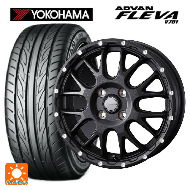 【6/15〜16限定 全品P5倍＆クーポン】165/55R15 75V ヨコハマ アドバン フレバ V701 正規品 ウェッズ マッドヴァンス 08 FLINT BLACK 15-4.5J 国産車用 サマータイヤホイール4本セット